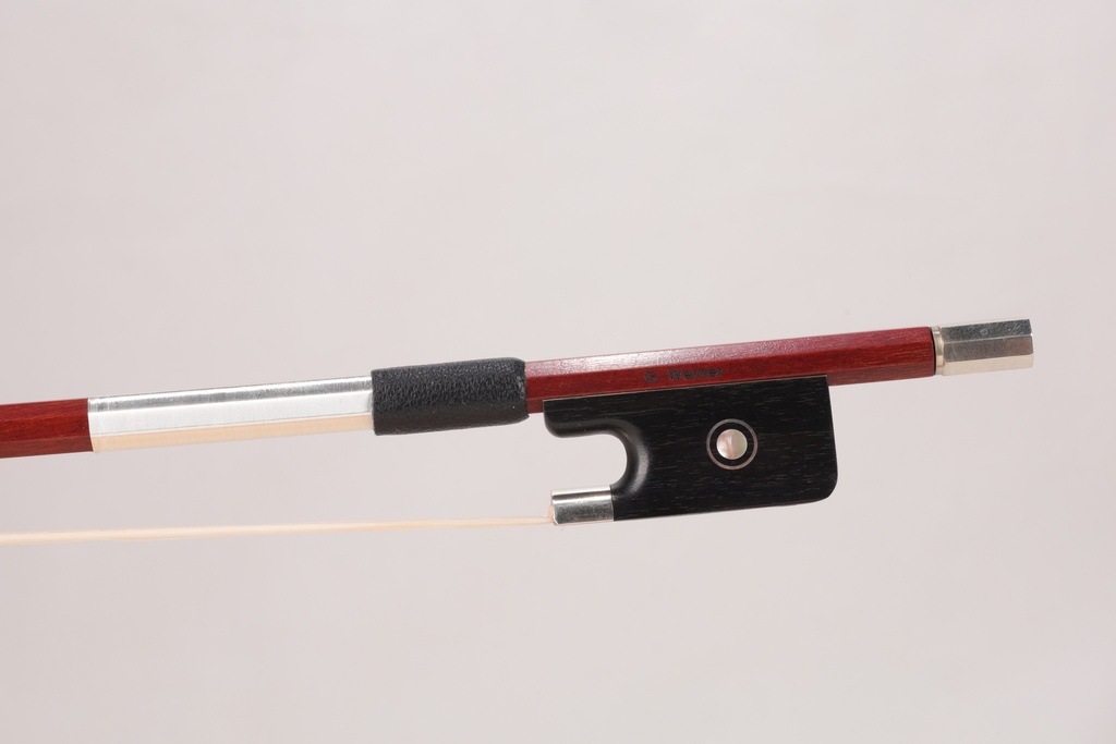 Nickel Mounted Pernambuco Viola Bow Branded G. Werner