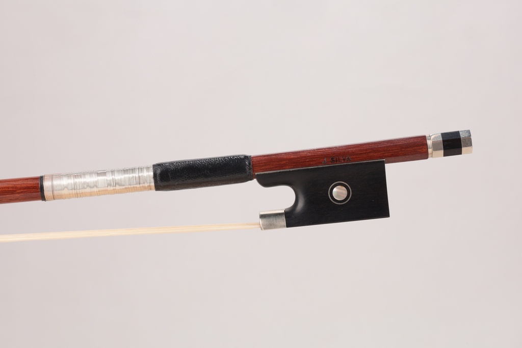 Nickel Mounted Massaranduba Violin Bow Branded J. Silva 