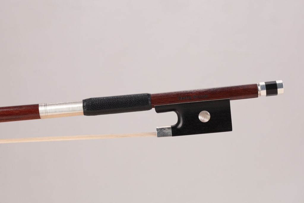 Silver Mounted Pernambuco Violin Bow Stamped Georg Werner 