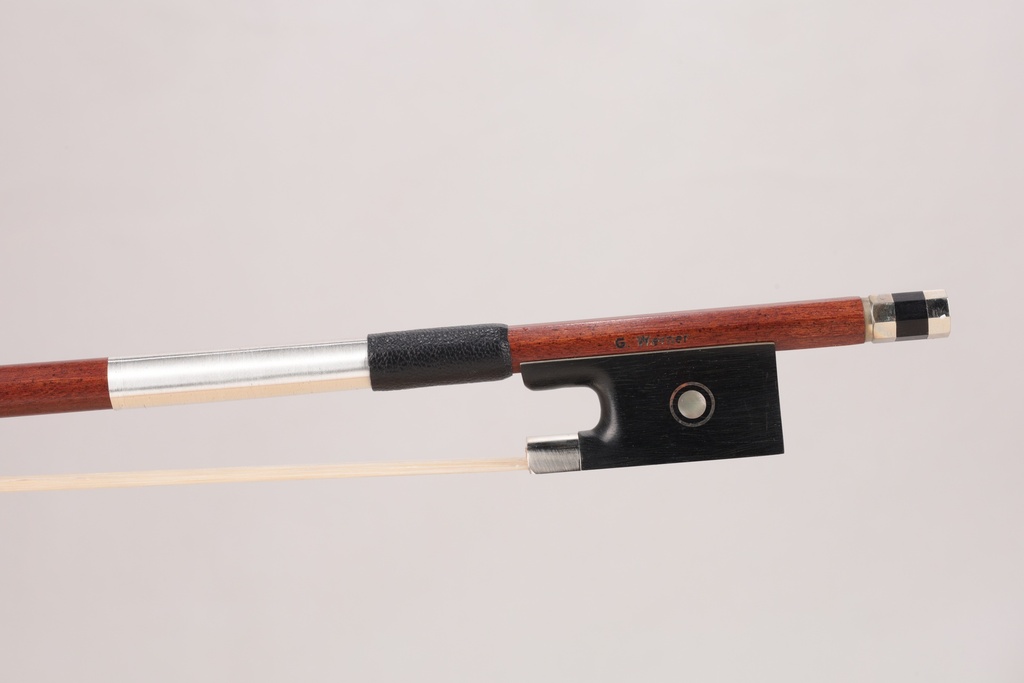 Nickel Mounted Pernambuco Violin Bow Branded G. Werner