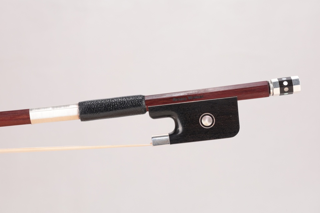 Silver Mounted Pernambuco Cello Bow Stamped Georg Werner    