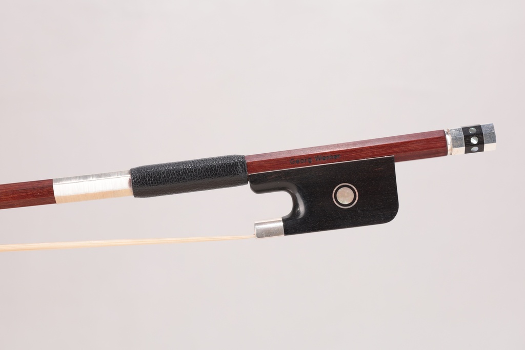 Silver Mounted Pernambuco Cello Bow Stamped Georg Werner   