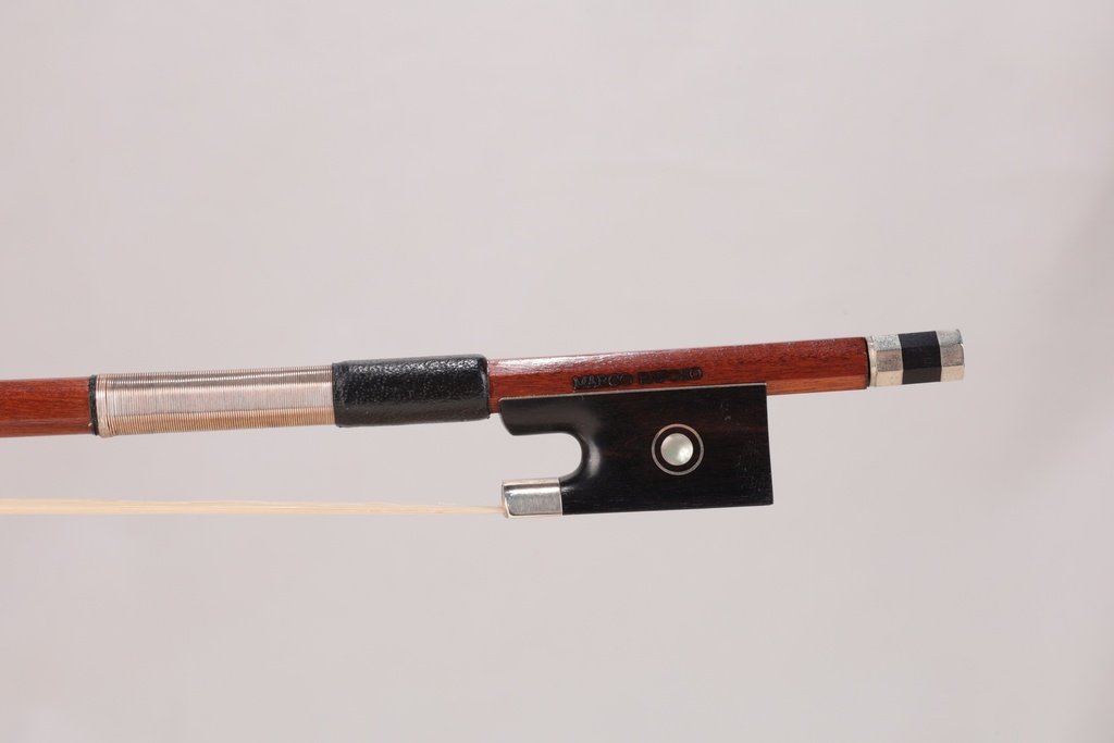 Nickel Mounted Pernambuco Violin Bow Branded Marco Raposo-1/2  