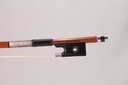Nickel Mounted Pernambuco Violin Bow Branded Marco Raposo-1/2