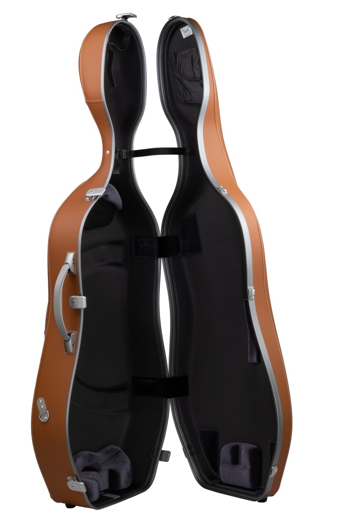 L'ETOILE ROYAL Hightech Slim Cello Case, Full Real Leather Cover