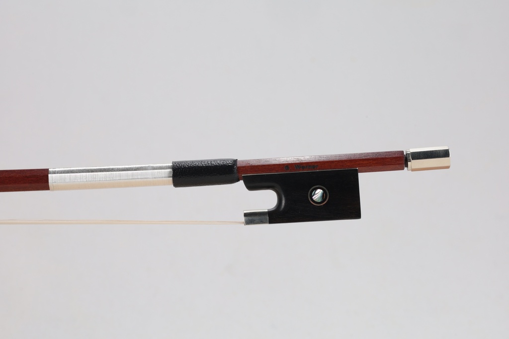 Nickel Mounted Pernambuco Violin Bow Branded G. Werner   