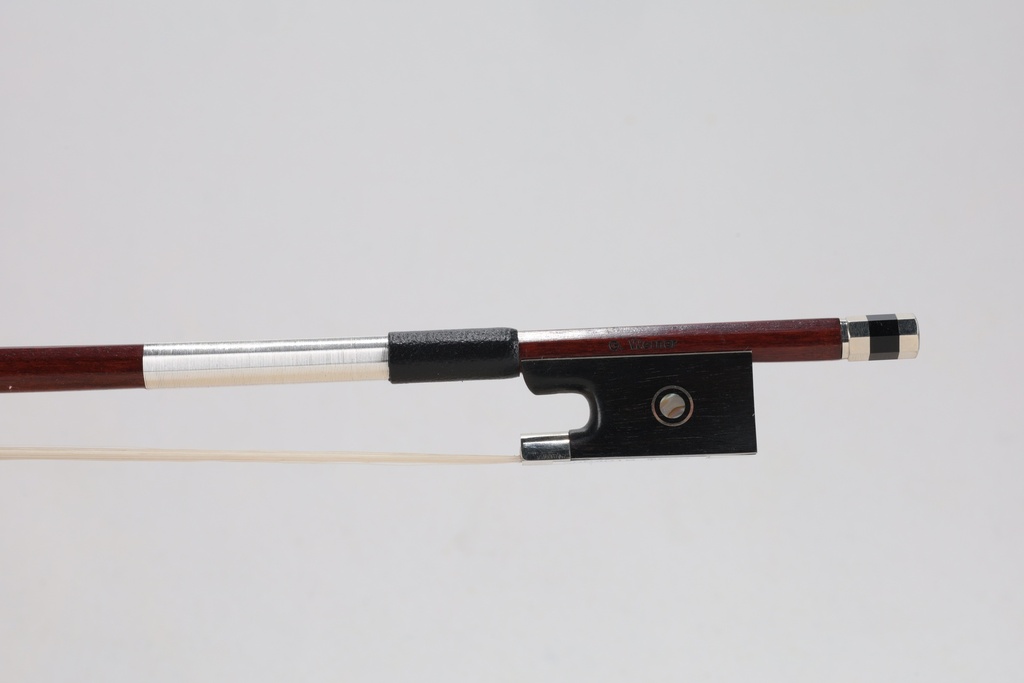 Nickel Mounted Pernambuco Violin Bow Branded G. Werner 