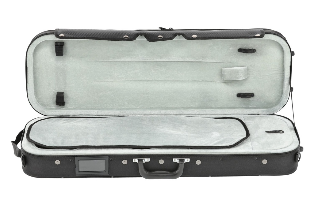 GEWA Violin Case, Aspirante, Oblong, 4/4, Carbon-Optic Black/Anthracite	