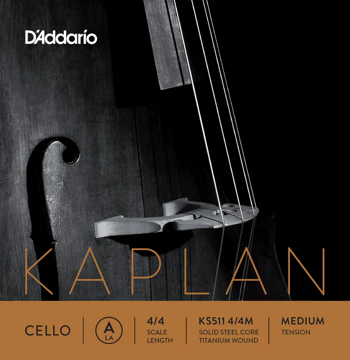 Kaplan Cello Single A String, 4/4 Scale, Medium Tension