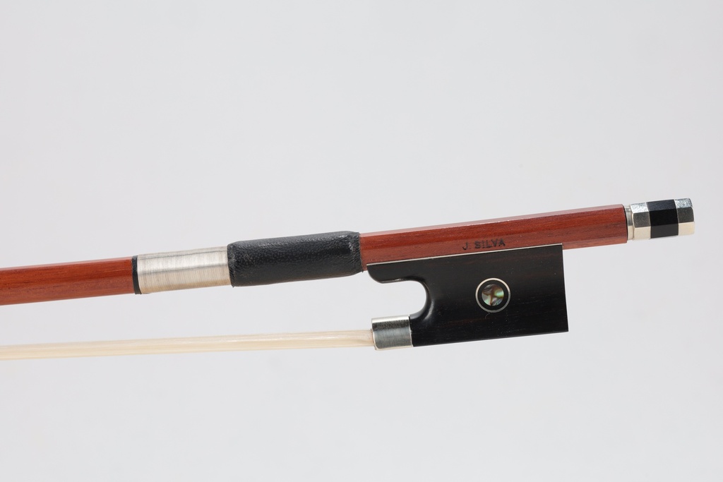 Nickel Mounted Massaranduba Violin Bow Branded J. Silva-3/4