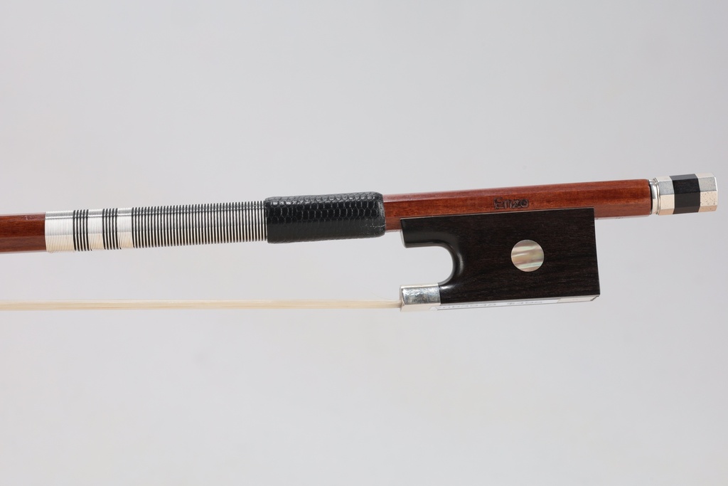 Silver Mounted Pernambuco Violin Bow Branded Enzo