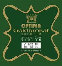 Goldbrokat 24K Gold Premium Violin Steel E String, Ball End, 4/4 Size   