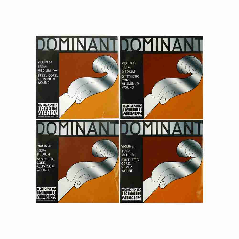 Dominant Violin Set with Aluminum E String, Aluminum A &amp D, Silver G, 4/4 Size