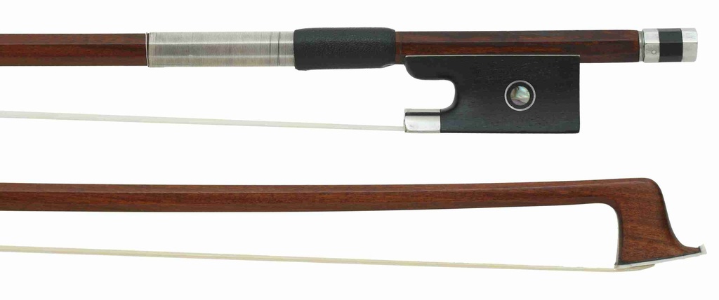 German Unbranded Nickel Mounted Violin Bow, 3/4
