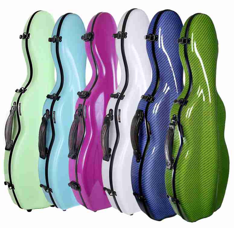 Tonareli Shaped Fiberglass Violin Case, Multi Colors