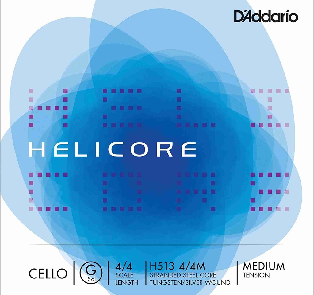 Helicore Cello G String, Tungsten/Silver Winding with Steel Core