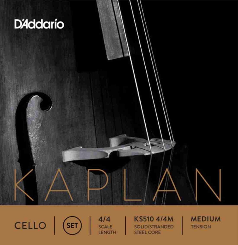 Kaplan Solutions Cello Medium Tension String Set, 4/4 Size