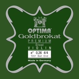 Goldbrokat Premium Violin Steel E String, Ball End, 4/4 Size  