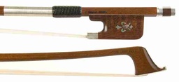 [vcb3272] Arcos Brasil Silver Mounted Cello Bow w/ Snakewood Fleur de Lis Frog