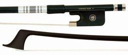 [vcb1782] JonPaul Noir Cello Bow with Fancy Winding and Upgraded Eye - 1/4 Size