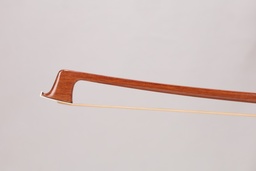 [vnb3689] Nickel Mounted Pernambuco Violin Bow Branded Marco Raposo-1/4